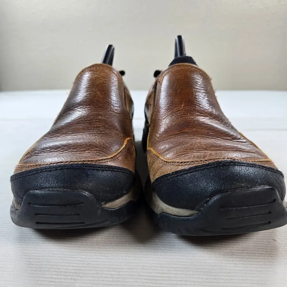 Ariat 4LR Brown Leather Moc‎ Toe Slip On Shoe Men's Size 7.5